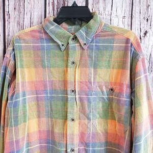 Clearwater Outfitters Corduroy Shirt Plaid 90s VTG Mens XL Cotton Button Shirt